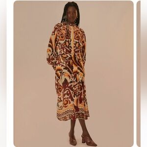 Farm Rio Cream Toucans Scarf Maxi Dress- NWOT